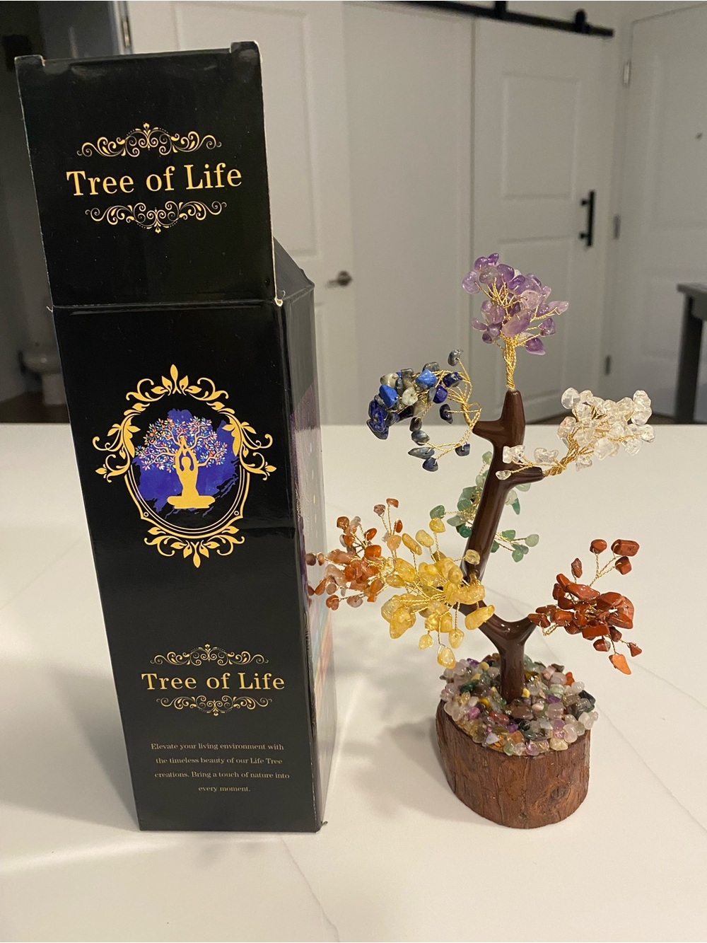 Multicolor Gemstone Tree Sculpture